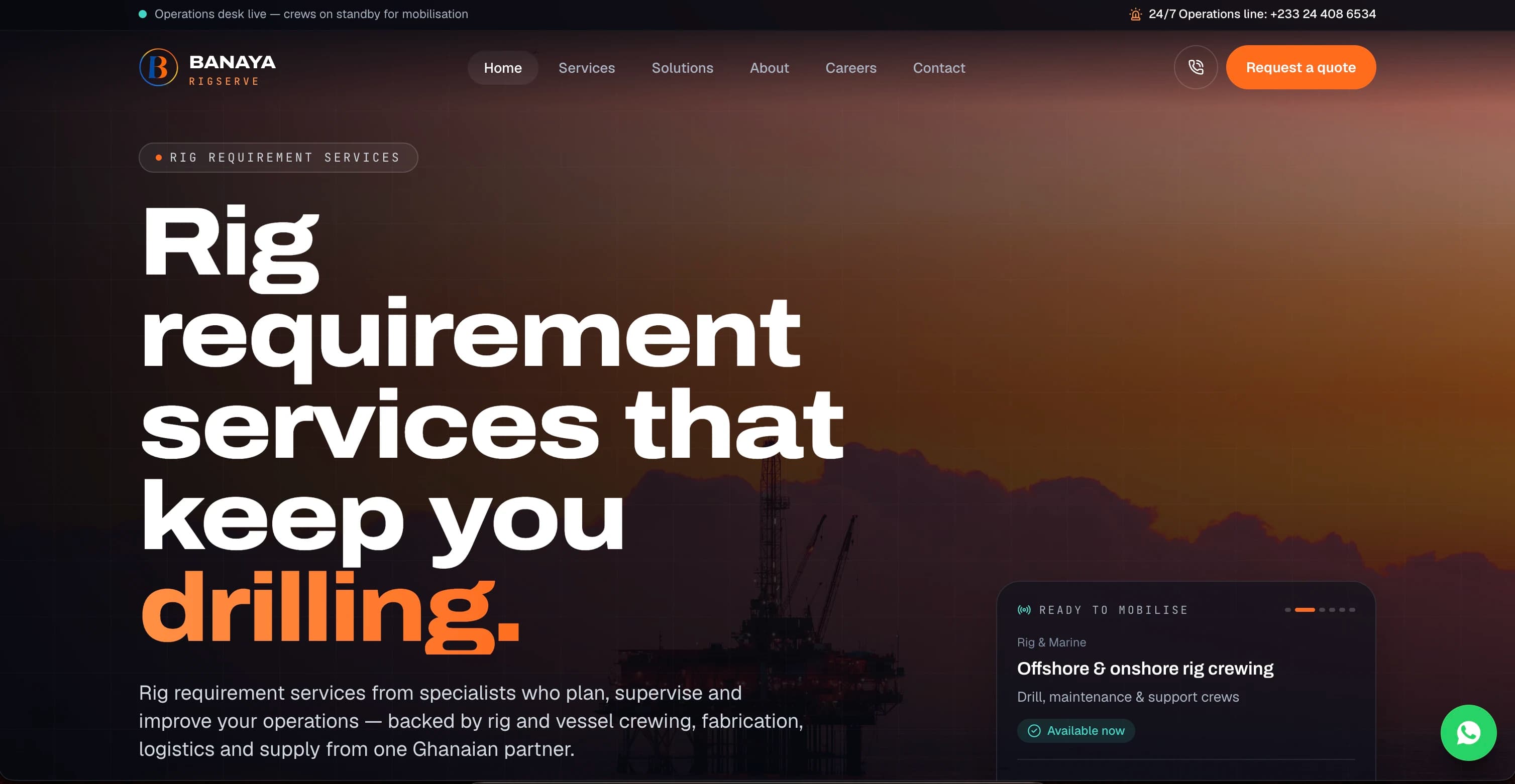 Banaya RigServe screenshot